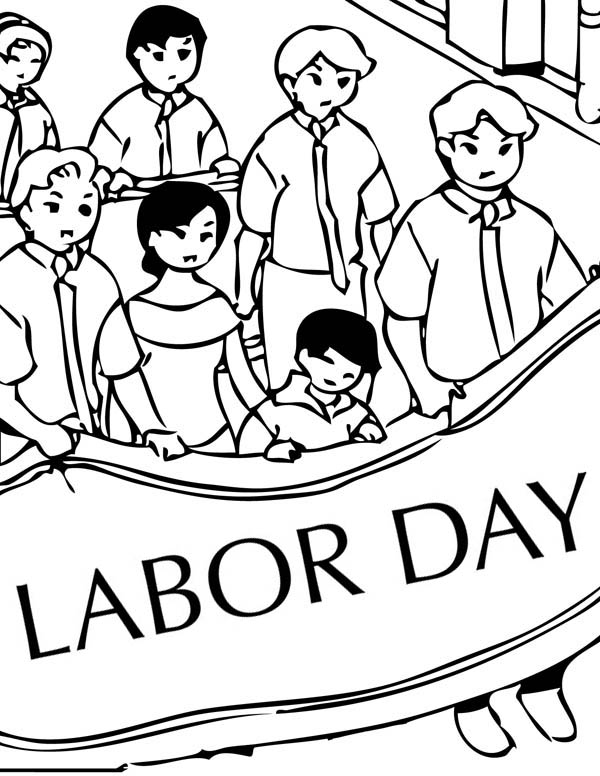 600x776 Peaceful Demonstration On Labor Day Coloring Page Color Luna