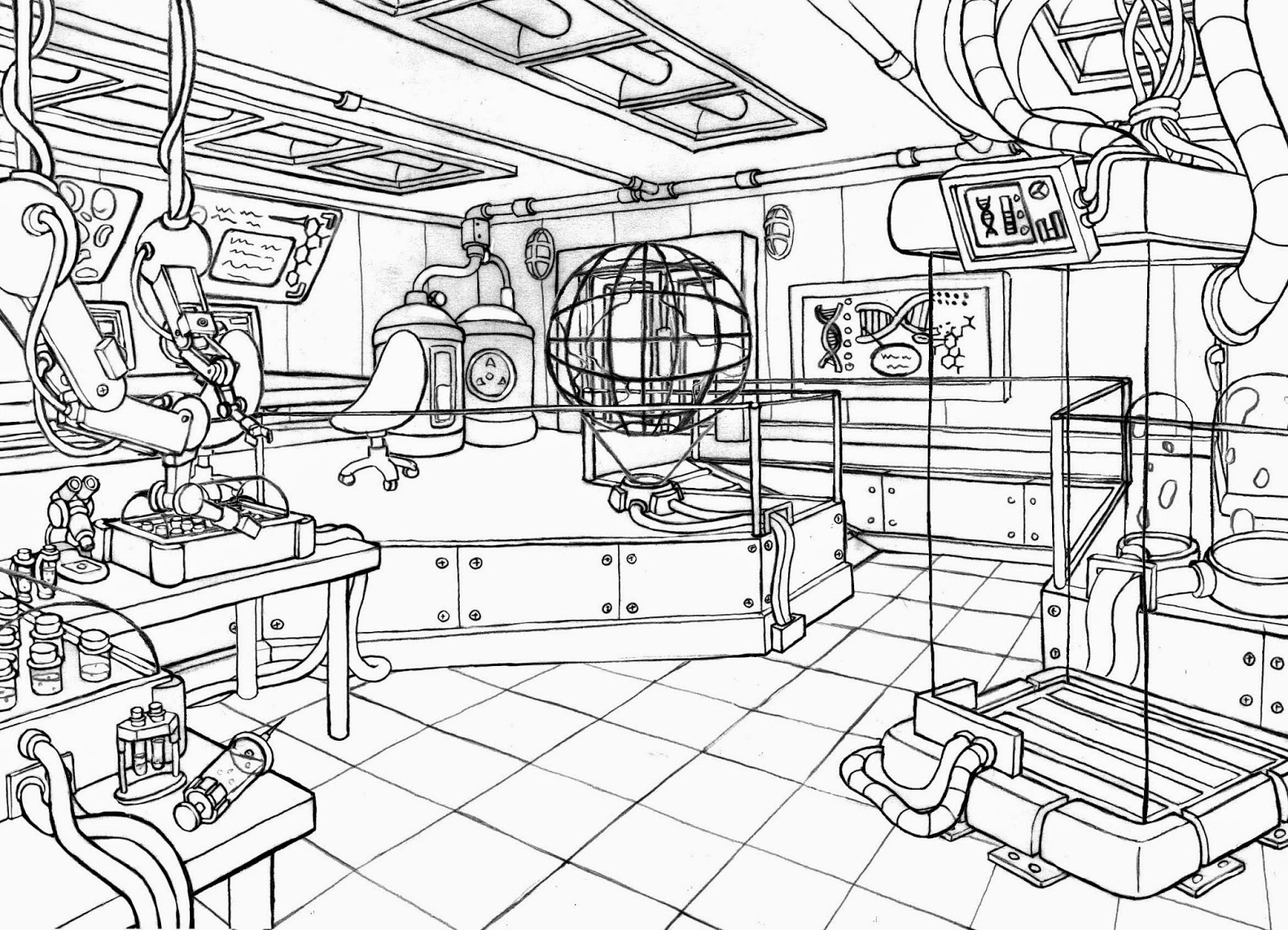 1600x1155 Science Lab Coloring Pages