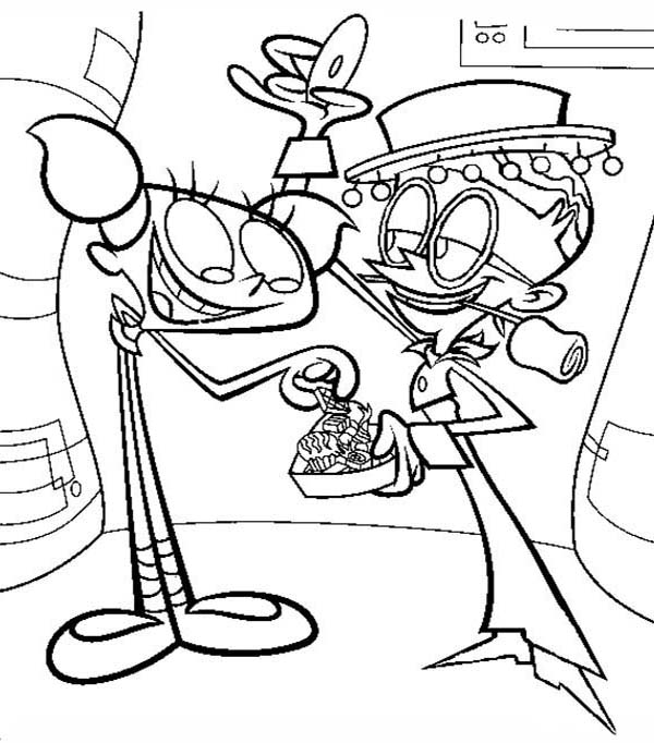 600x682 Dee Dee Take Candy From Mandark From Dexters Lab Coloring Page