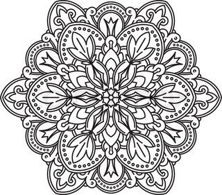 320x281 Abstract Vector Black Round Lace Design