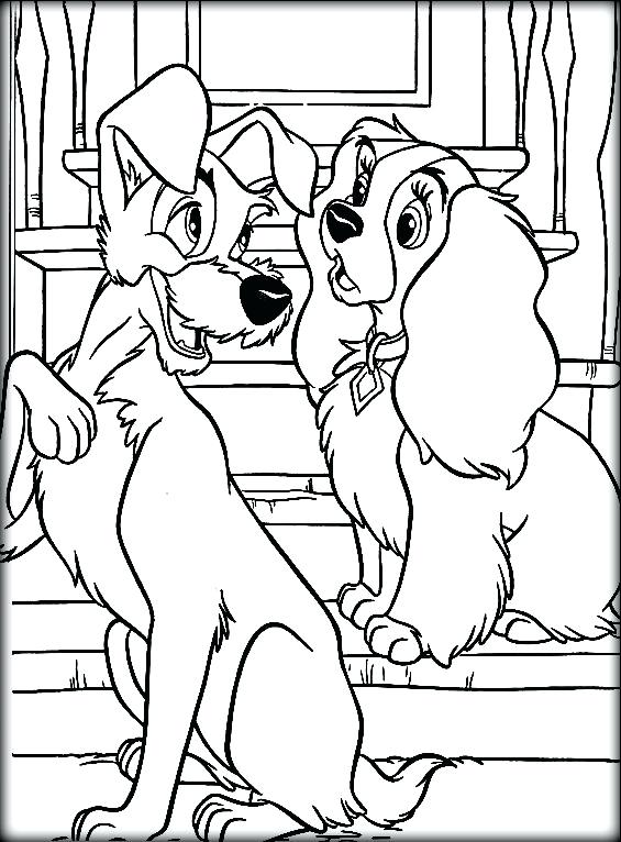 565x766 Lady And The Tramp Coloring Page Lady And The Tramp Coloring