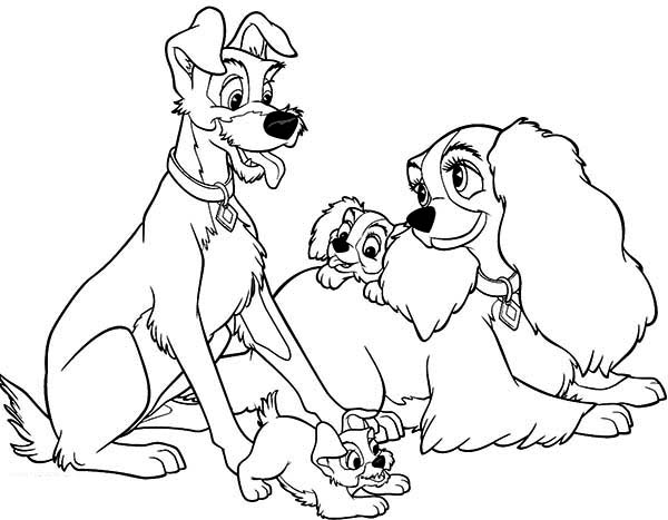 600x467 Lady And The Tramp Coloring Pages The Cute Animals Family