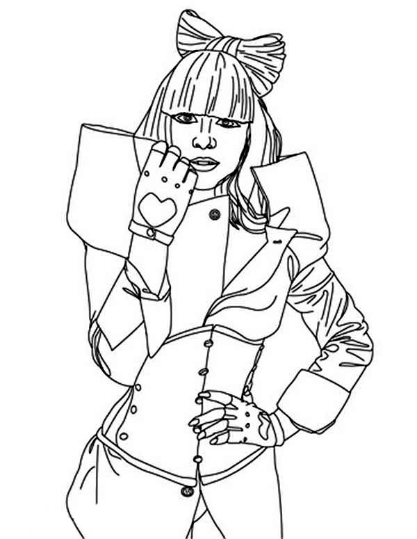 600x775 Lady Gaga One Of Beautiful Ladies Coloring Page Coloring Sun
