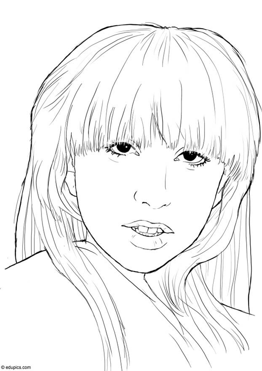 530x750 Coloring Page Lady Gaga