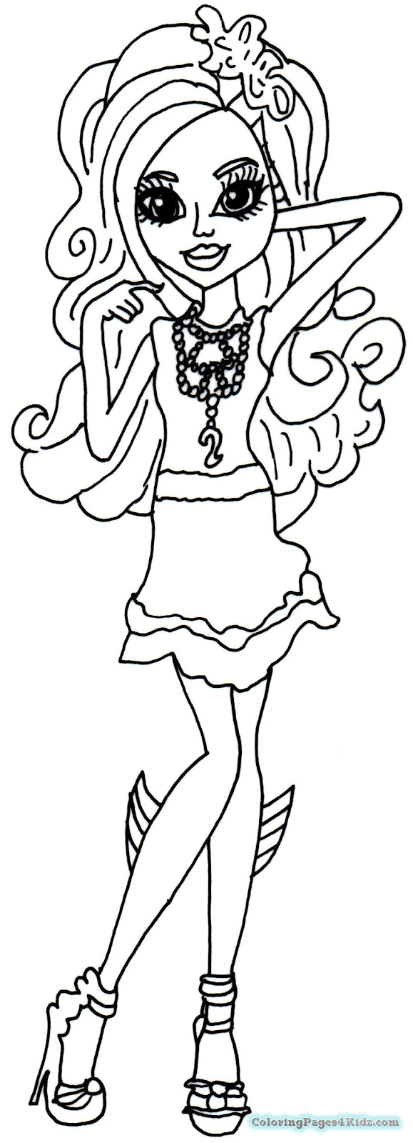 579x1600 Monster High Coloring Pages Lagoona Blue Coloring Pages For Kids