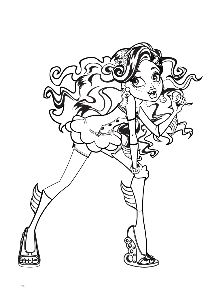 722x1060 Monster High Lagoona Blue Coloring Page