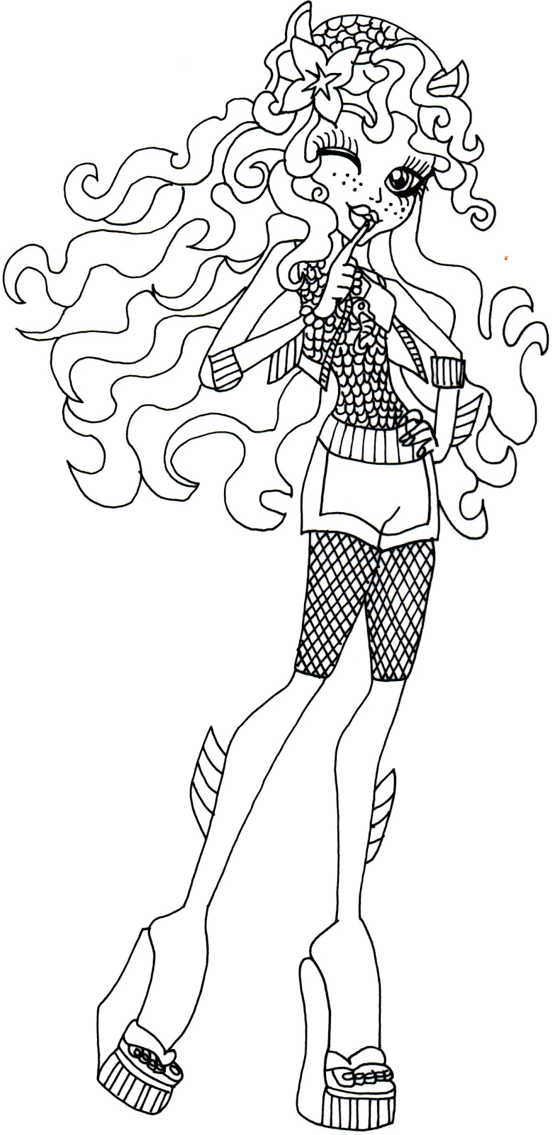 783x1600 Monster High Lagoona Blue Coloring Page