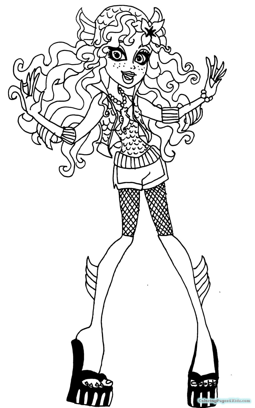 1024x1639 Monster High Lagoona Blue Coloring Pages Coloring Pages For Kids