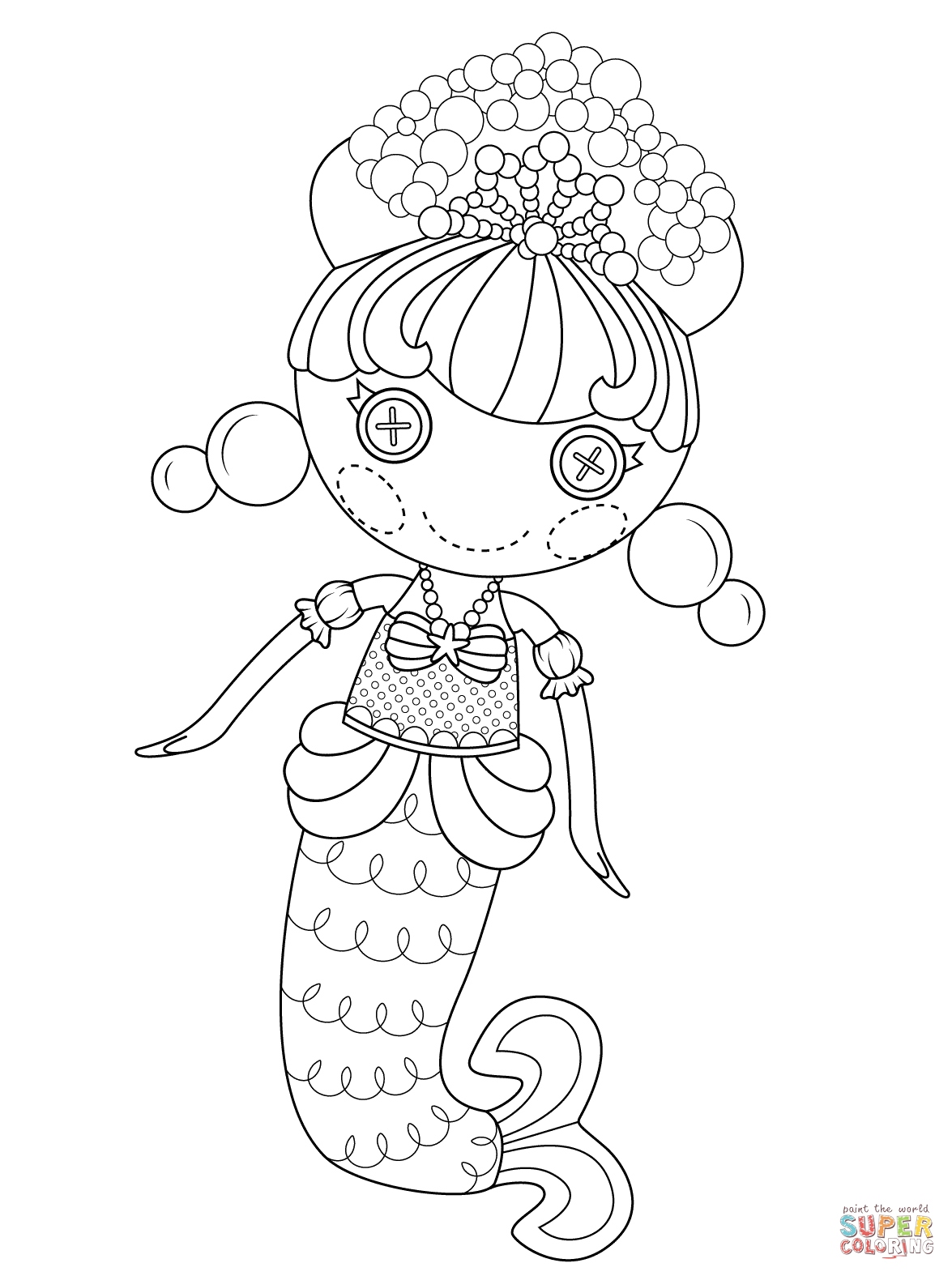 1175x1575 Lalaloopsy Coloring Pages New Lalaloopsy Bubbly Mermaid Coloring
