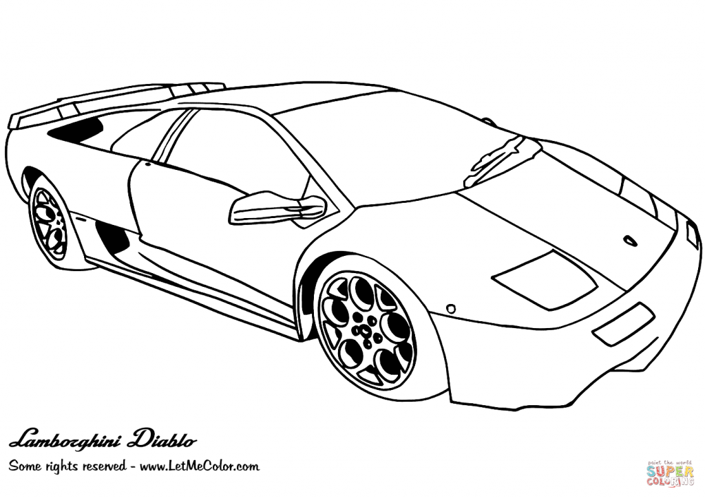 1024x724 Cars Coloring Page Bugatti Pages Lamborghini For Kids Free