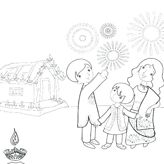 528x530 Diwali Coloring