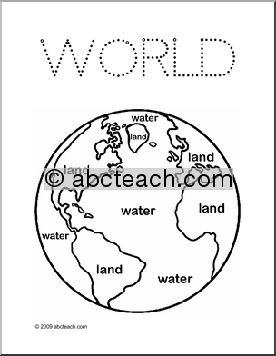 304x392 Land And Water Coloring Map Montessori Land, Air, Water