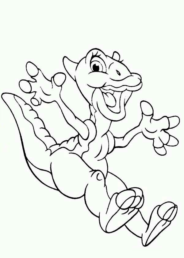 600x840 Ducky Jumps Land Before Time Coloring Page