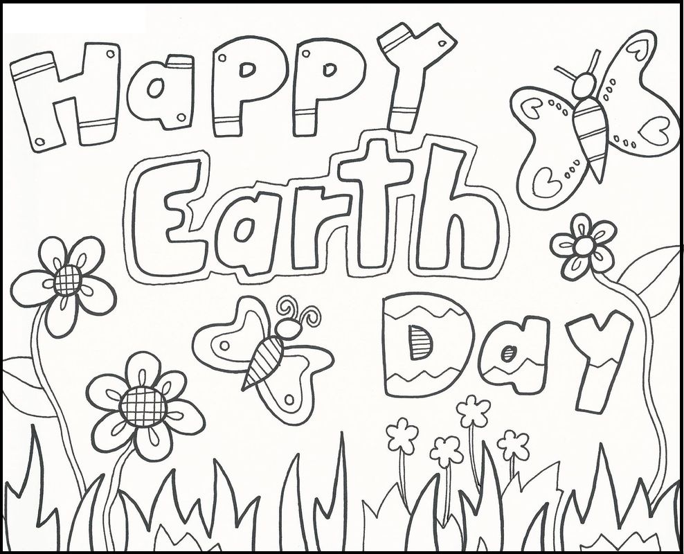 988x800 Happy Earth Day Greeting Cards Coloring Picture For Kids Earth