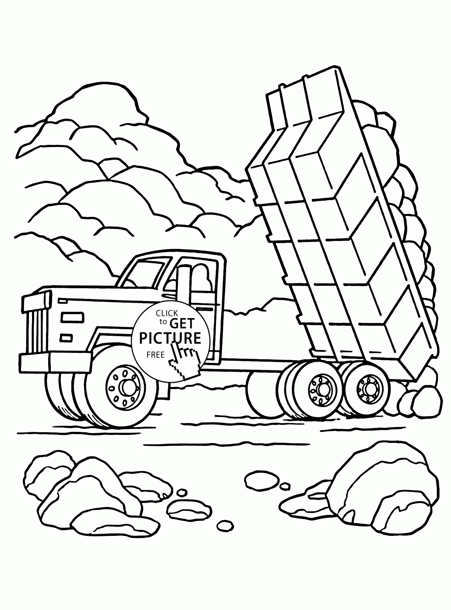 1480x2000 Luxury Dump Truck Coloring Pages Print Illustration