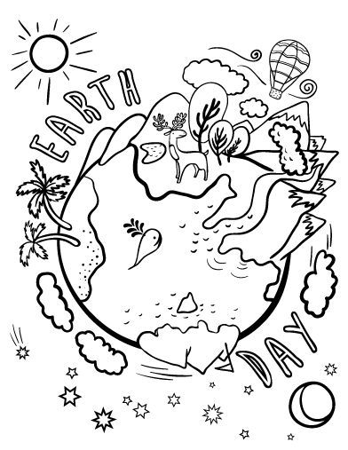 392x507 Printable Earth Day Coloring Page Free Pdf Download