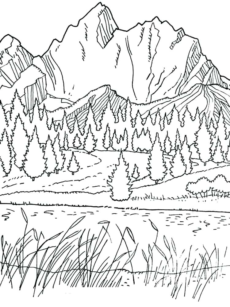 750x1000 Mountains Coloring Pages Picture Coloring For Kids Free Landform