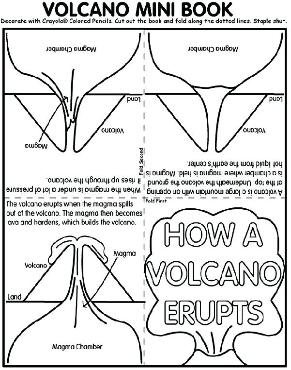 601x762 Marvelous Exciting Landform Coloring Pages Online Volcano Mini