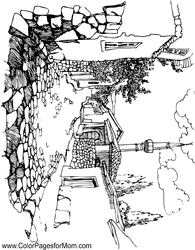 640x820 Coloring Pages Landscape Coloring Page Landscape Colouring