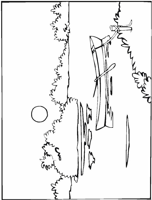 595x780 Landscape Coloring Pages Boat In Lake