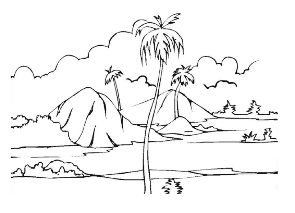 950x686 Island Landscape Coloring Pages Coloring Pages