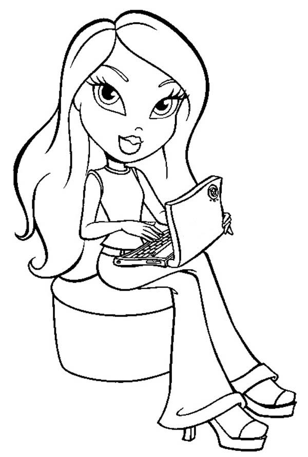 600x888 Jade Work With Laptop Bratz Kidz Coloring Pages Batch Coloring