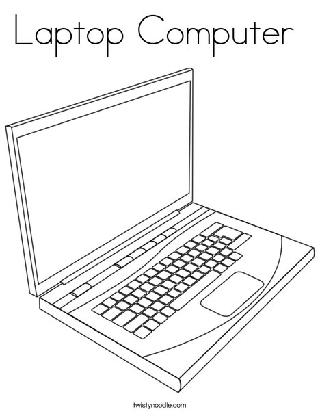 468x605 Laptop Computer Coloring Page