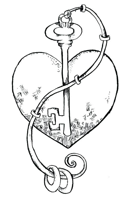 528x800 Heart And Key Coloring Pages Key Coloring Pages Key Coloring Page