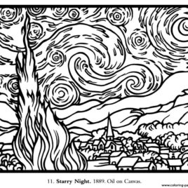 268x268 Print Adult Van Gogh Starry Night Large Coloring Pages Free