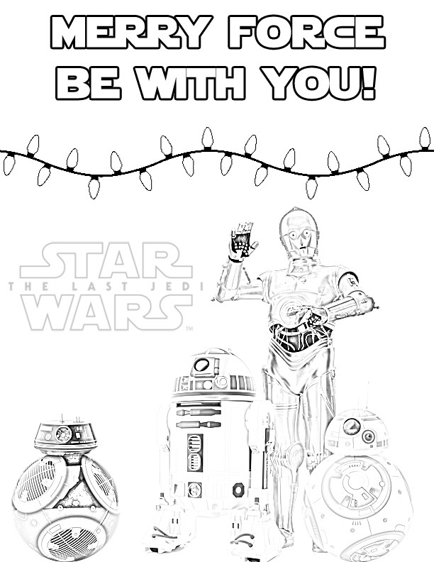 612x792 Free Star Wars Christmas Coloring Pages For Kids Funny