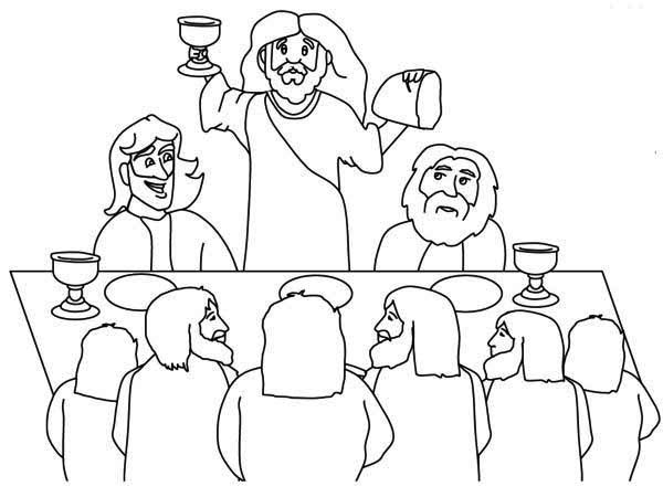 600x450 Jesus Last Supper Coloring Page