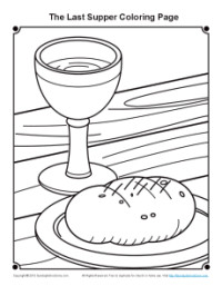 200x257 Last Supper Coloring Page For Maundy Thursday On Sunday School Zone