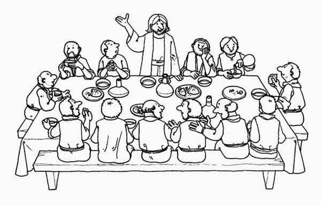 1024x655 Last Supper Coloring Pages Jesus Standing In Front Of His Apostles