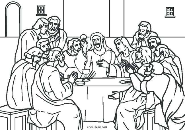 650x458 The Last Supper Coloring Page