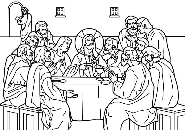 600x424 The Last Supper Coloring Page
