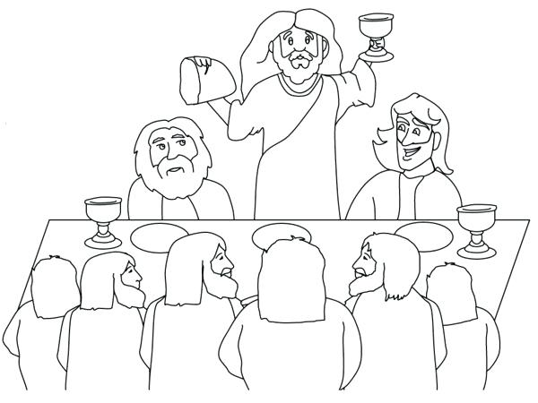 600x450 The Last Supper Coloring Page Communion Coloring Pages Com