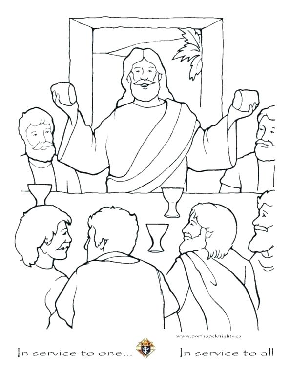 594x768 The Last Supper Coloring Page The Last Supper Colouring Page