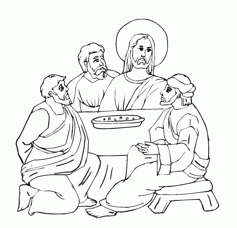 800x768 Last Supper Coloring Page