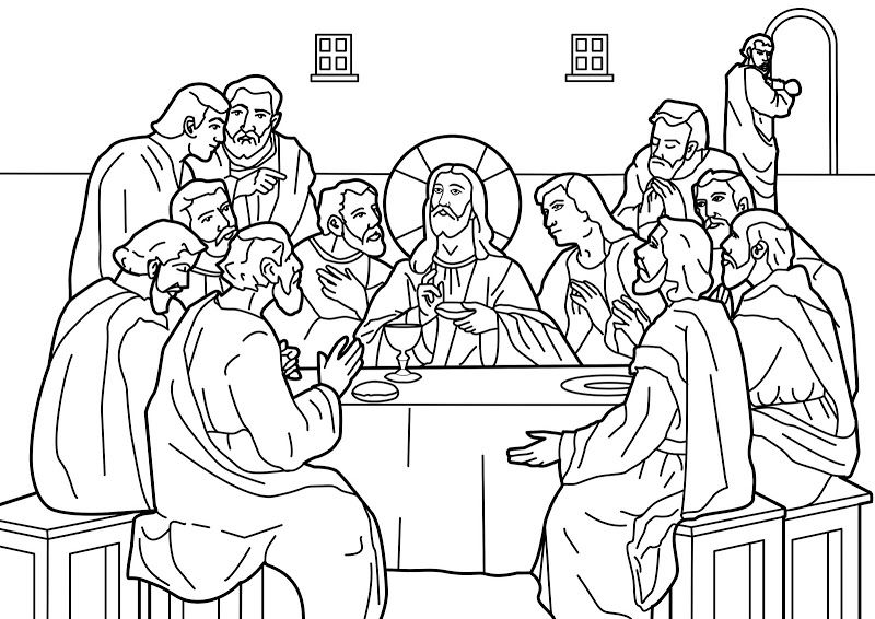 800x566 The Last Supper Jesus Coloring Pages Sunday School