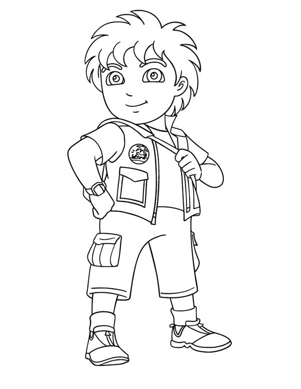 600x776 Years Old Latino Boy In Go Diego Go Coloring Page