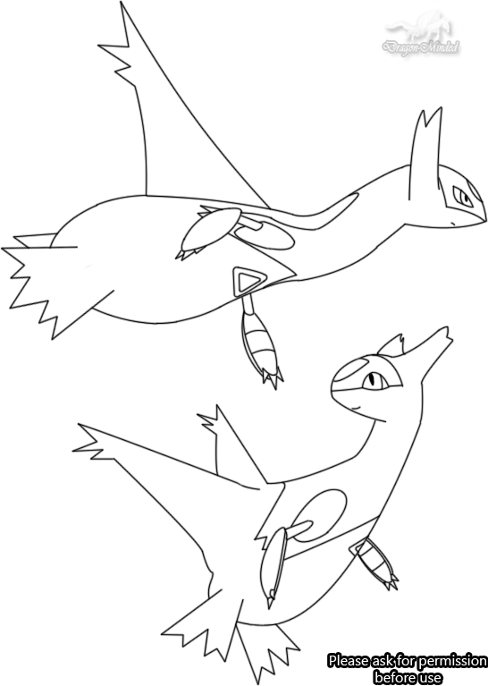 546x767 Latios And Latias Line Art