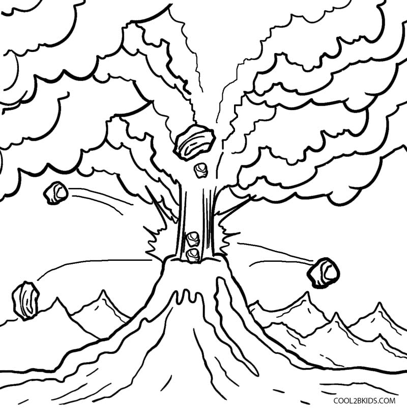 800x803 Printable Volcano Coloring Pages For Kids