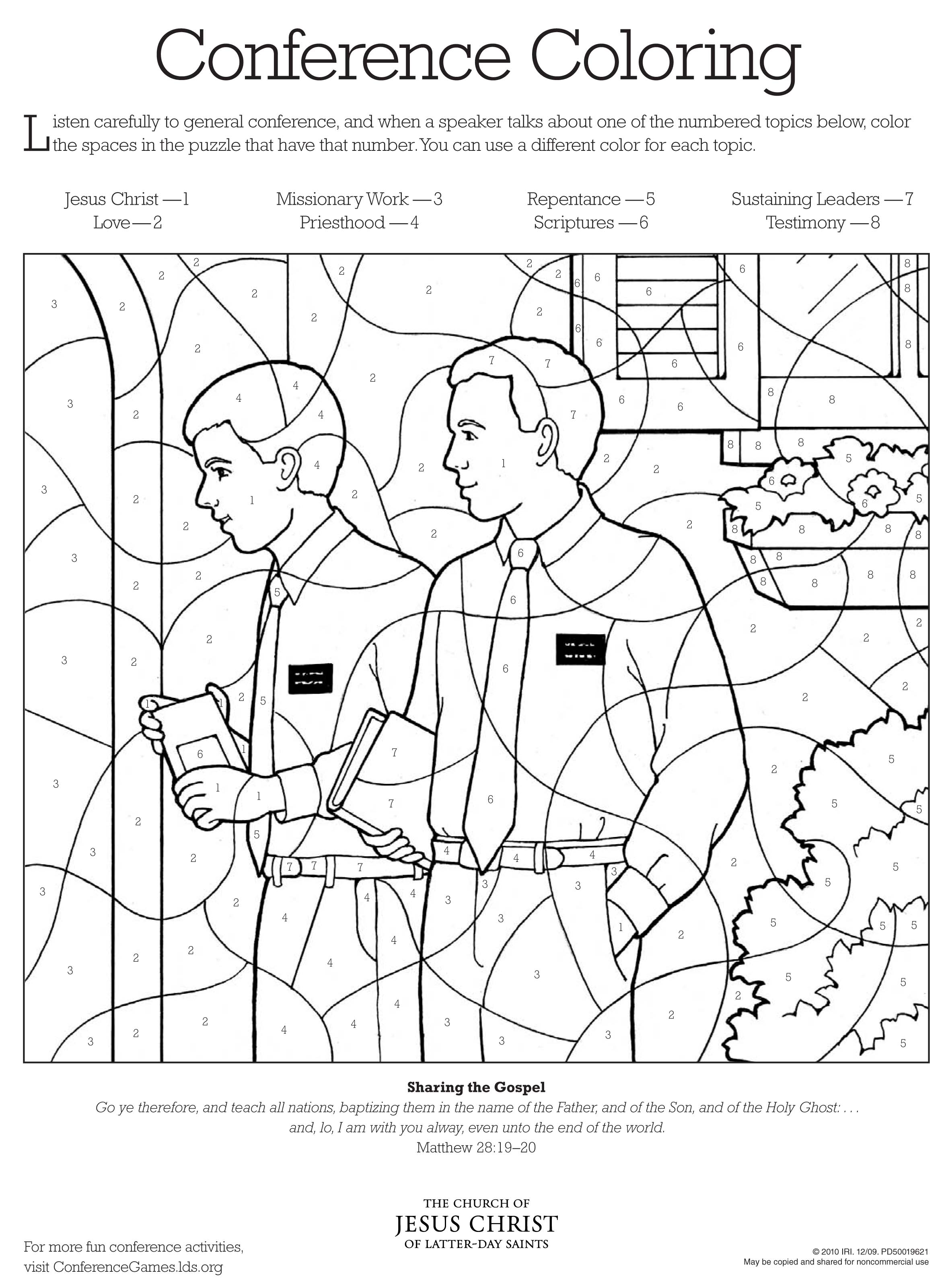 2367x3180 Conference Coloring Page Lds Lesson Ideas