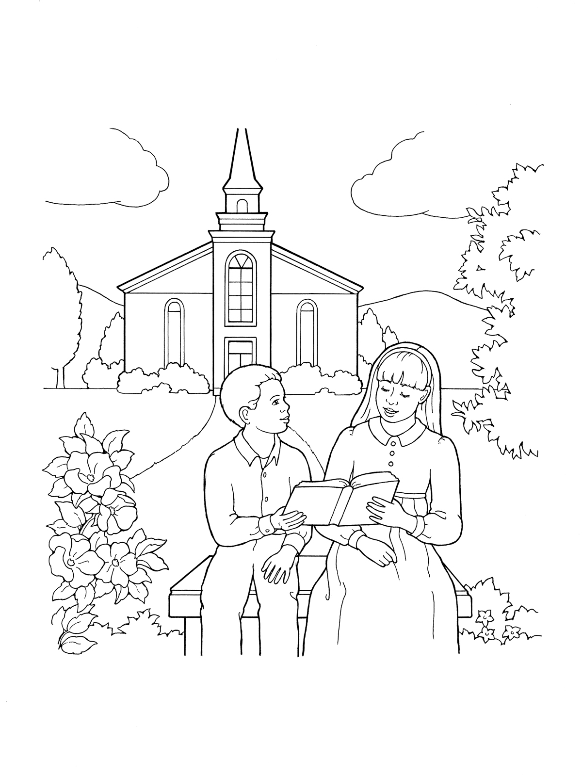 1200x1600 Lds Church Building Coloring Page