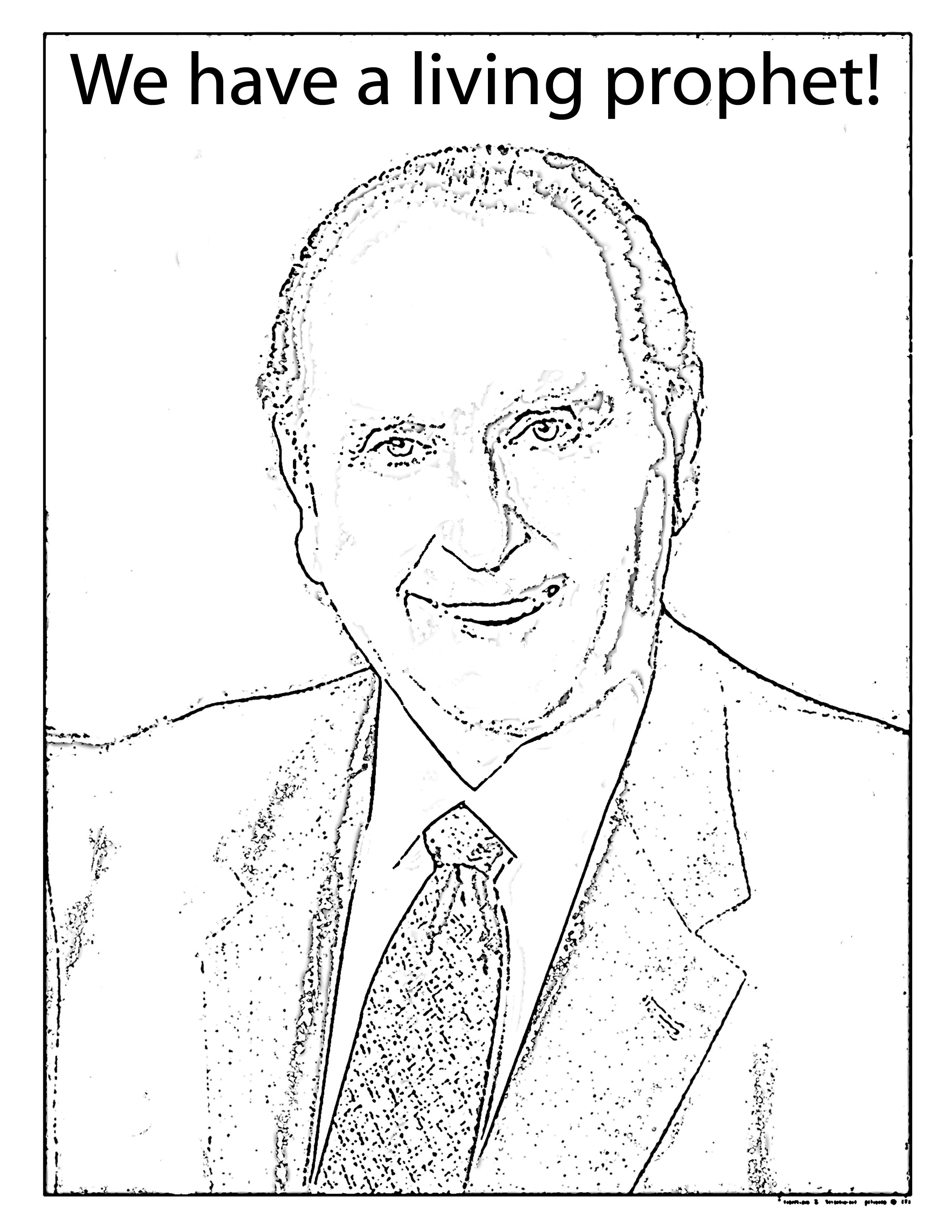 2550x3300 Mormon Share } President Monson Coloring Sheet