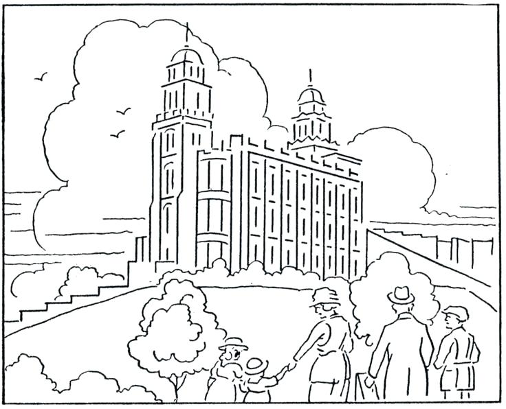 736x596 General Conference Coloring Pages President Coloring Page Temple
