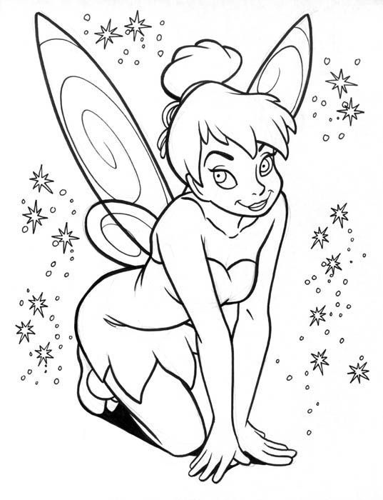 537x700 Tinker Bell Color Pages Printable Tinkerbell Coloring Pages