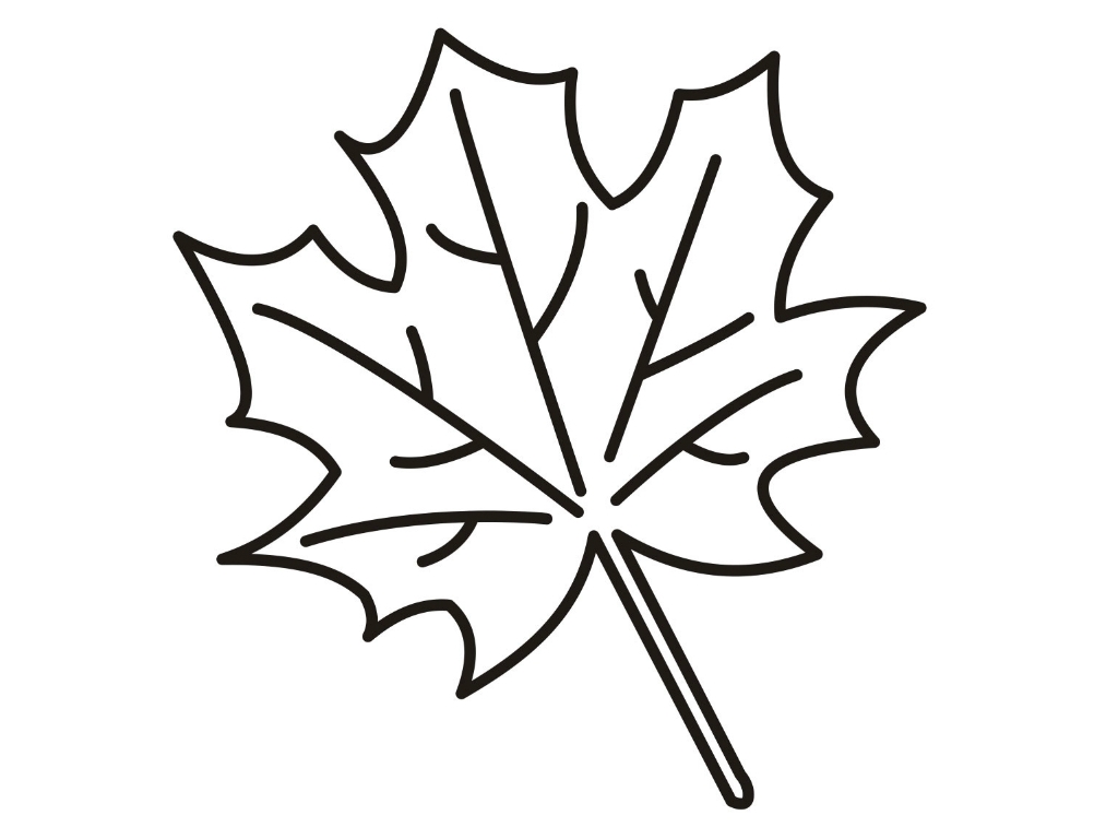 1024x768 Love Leaf Coloring Pages For Preschool Autumn With Free
