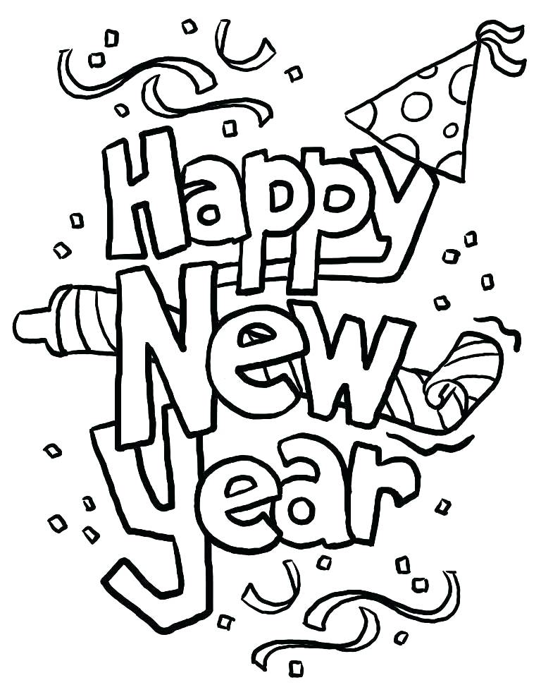 768x988 Happy New Year Coloring Sheets Printable Coloring Printable New