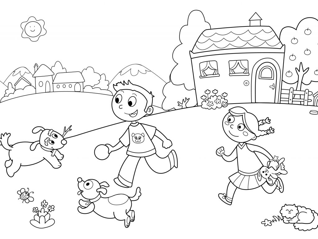 1024x768 Free Printable Kindergarten Coloring Pages For Worksheets Kids